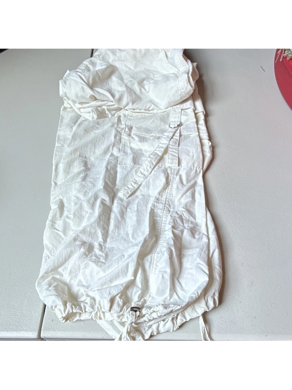Zara White Utility Drawstring Bermudas
